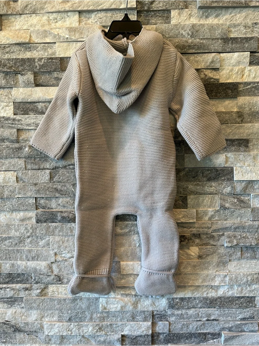 Baby Boys Girls Knit Hooded Bunting Snowsuit Gray 9 Months Footed One Piece Warm